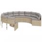 Preview: Gartensofa mit Tisch und Kissen Rund Beige Poly-Rattan