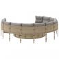 Preview: Gartensofa mit Tisch und Kissen Rund Beige Poly-Rattan