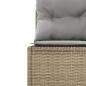 Preview: Gartensofa mit Tisch und Kissen Rund Beige Poly-Rattan