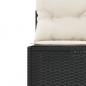 Preview: Gartensofa mit Tisch und Kissen Rund Schwarz Poly-Rattan