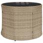 Preview: Gartensofa mit Tisch und Kissen Halbrund Beige Poly-Rattan