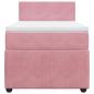 Preview: Boxspringbett mit Matratze Rosa 100x200 cm Samt