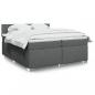 Preview: ARDEBO.de - Boxspringbett mit Matratze Dunkelgrau 200x200 cm Stoff