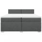 Preview: Boxspringbett mit Matratze Dunkelgrau 200x200 cm Stoff