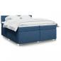 Preview: ARDEBO.de - Boxspringbett mit Matratze Blau 200x200 cm Stoff