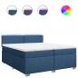 Preview: Boxspringbett mit Matratze Blau 200x200 cm Stoff