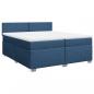 Preview: Boxspringbett mit Matratze Blau 200x200 cm Stoff