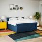 Preview: Boxspringbett mit Matratze Blau 200x200 cm Stoff