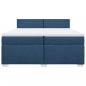 Preview: Boxspringbett mit Matratze Blau 200x200 cm Stoff