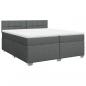 Preview: Boxspringbett mit Matratze Dunkelgrau 200x200 cm Stoff