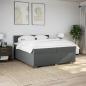 Preview: Boxspringbett mit Matratze Dunkelgrau 200x200 cm Stoff