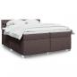 Preview: ARDEBO.de - Boxspringbett mit Matratze Dunkelbraun 200x200 cm Stoff