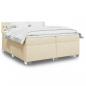 Preview: ARDEBO.de - Boxspringbett mit Matratze Creme 200x200 cm Stoff