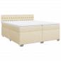 Preview: Boxspringbett mit Matratze Creme 200x200 cm Stoff