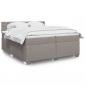 Preview: ARDEBO.de - Boxspringbett mit Matratze Taupe 200x200 cm Stoff