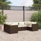 Preview: ARDEBO.de - 6-tlg. Garten-Lounge-Set mit Kissen Braun Poly Rattan