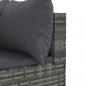 Preview: 4-tlg. Garten-Lounge-Set mit Kissen Grau Poly Rattan