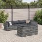 Preview: ARDEBO.de - 7-tlg. Garten-Lounge-Set mit Kissen Grau Poly Rattan