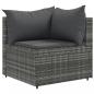 Preview: 7-tlg. Garten-Lounge-Set mit Kissen Grau Poly Rattan