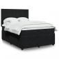 Preview: ARDEBO.de - Boxspringbett mit Matratze Schwarz 140x190 cm Samt