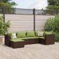 Preview: ARDEBO.de - 6-tlg. Garten-Lounge-Set mit Kissen Braun Poly Rattan