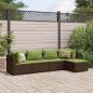 Preview: ARDEBO.de - 5-tlg. Garten-Lounge-Set mit Kissen Braun Poly Rattan