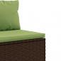 Preview: 5-tlg. Garten-Lounge-Set mit Kissen Braun Poly Rattan