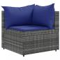 Preview: 5-tlg. Garten-Lounge-Set mit Kissen Grau Poly Rattan