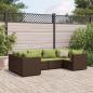 Preview: ARDEBO.de - 6-tlg. Garten-Lounge-Set mit Kissen Braun Poly Rattan