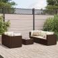 Preview: ARDEBO.de - 6-tlg. Garten-Lounge-Set mit Kissen Braun Poly Rattan