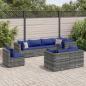 Preview: ARDEBO.de - 8-tlg. Garten-Lounge-Set mit Kissen Grau Poly Rattan