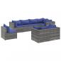 Preview: 8-tlg. Garten-Lounge-Set mit Kissen Grau Poly Rattan