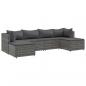 Preview: 6-tlg. Garten-Lounge-Set mit Kissen Grau Poly Rattan