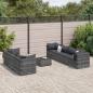 Preview: ARDEBO.de - 8-tlg. Garten-Lounge-Set mit Kissen Grau Poly Rattan