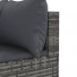 Preview: 10-tlg. Garten-Lounge-Set mit Kissen Grau Poly Rattan