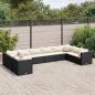 Preview: ARDEBO.de - 10-tlg. Garten-Lounge-Set mit Kissen Schwarz Poly Rattan