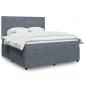 Preview: ARDEBO.de - Boxspringbett mit Matratze Dunkelgrau 180x200 cm Samt