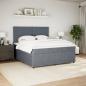 Preview: Boxspringbett mit Matratze Dunkelgrau 180x200 cm Samt