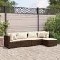 Preview: ARDEBO.de - 5-tlg. Garten-Lounge-Set mit Kissen Braun Poly Rattan