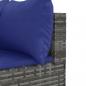 Preview: 5-tlg. Garten-Lounge-Set mit Kissen Grau Poly Rattan