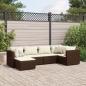 Preview: ARDEBO.de - 6-tlg. Garten-Lounge-Set mit Kissen Braun Poly Rattan