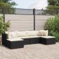 Preview: ARDEBO.de - 6-tlg. Garten-Lounge-Set mit Kissen Schwarz Poly Rattan