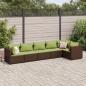 Preview: ARDEBO.de - 6-tlg. Garten-Lounge-Set mit Kissen Braun Poly Rattan