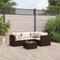 Preview: ARDEBO.de - 5-tlg. Garten-Lounge-Set mit Kissen Braun Poly Rattan