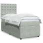 Preview: ARDEBO.de - Boxspringbett mit Matratze Hellgrau 80x200 cm Samt