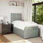 Preview: Boxspringbett mit Matratze Hellgrau 80x200 cm Samt