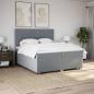 Preview: Boxspringbett mit Matratze Hellgrau 200x200 cm Stoff