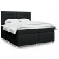 Preview: ARDEBO.de - Boxspringbett mit Matratze Schwarz 200x200 cm Stoff