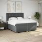 Preview: Boxspringbett mit Matratze Dunkelgrau 200x200 cm Stoff