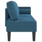 Preview: Chaiselongue mit Kissen Blau Samt